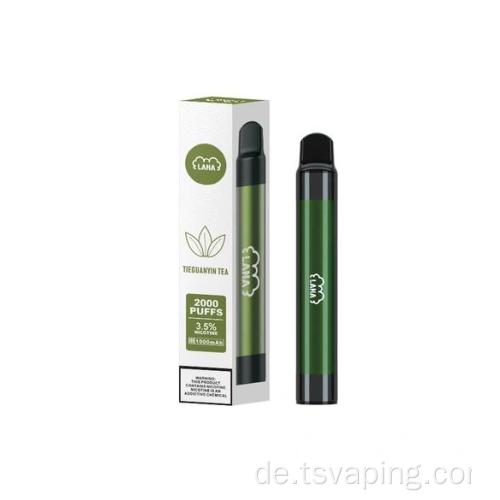 Lana Pen Einweg elektronischer Zigaretten -Kit 2000 Puffs